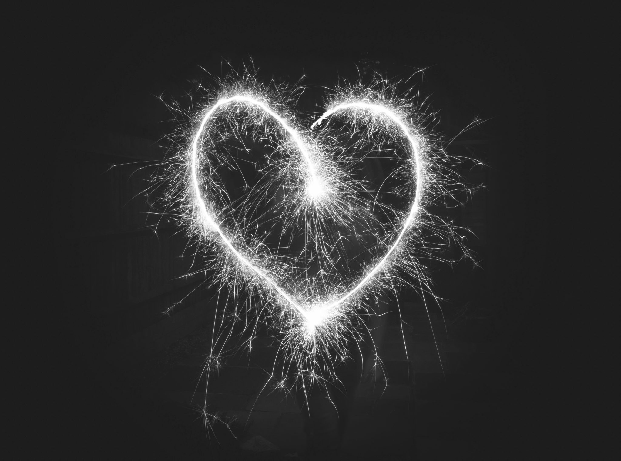 heart shaped sparklers illustrating valentines day sending in South Africa